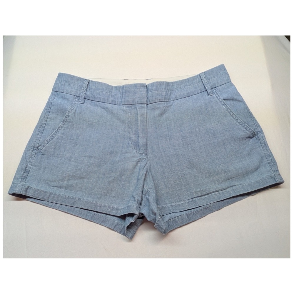 J.Crew Womens Light Blue Chambray Chino Shorts Size 4 Preppy Casual Summer